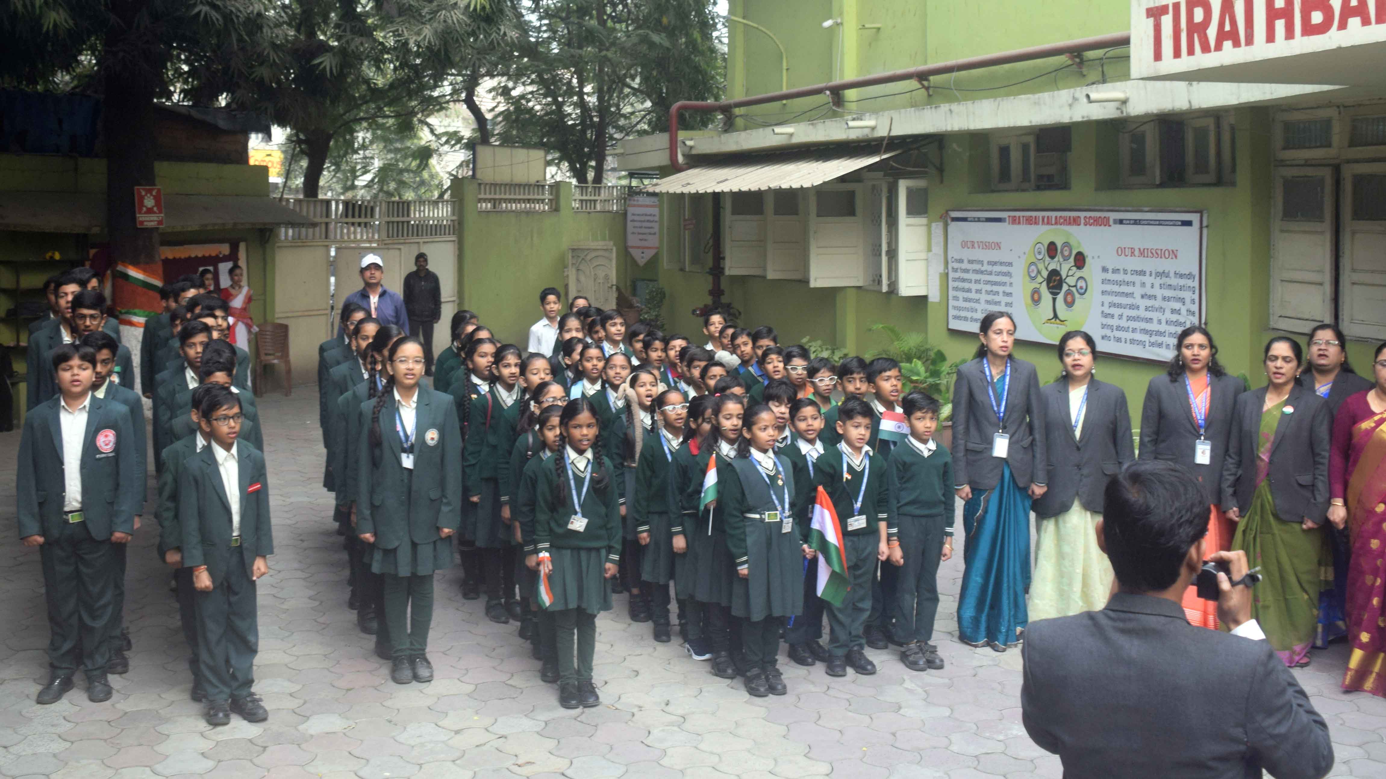 Republic Day celebration at Tirathbai Kalachand School