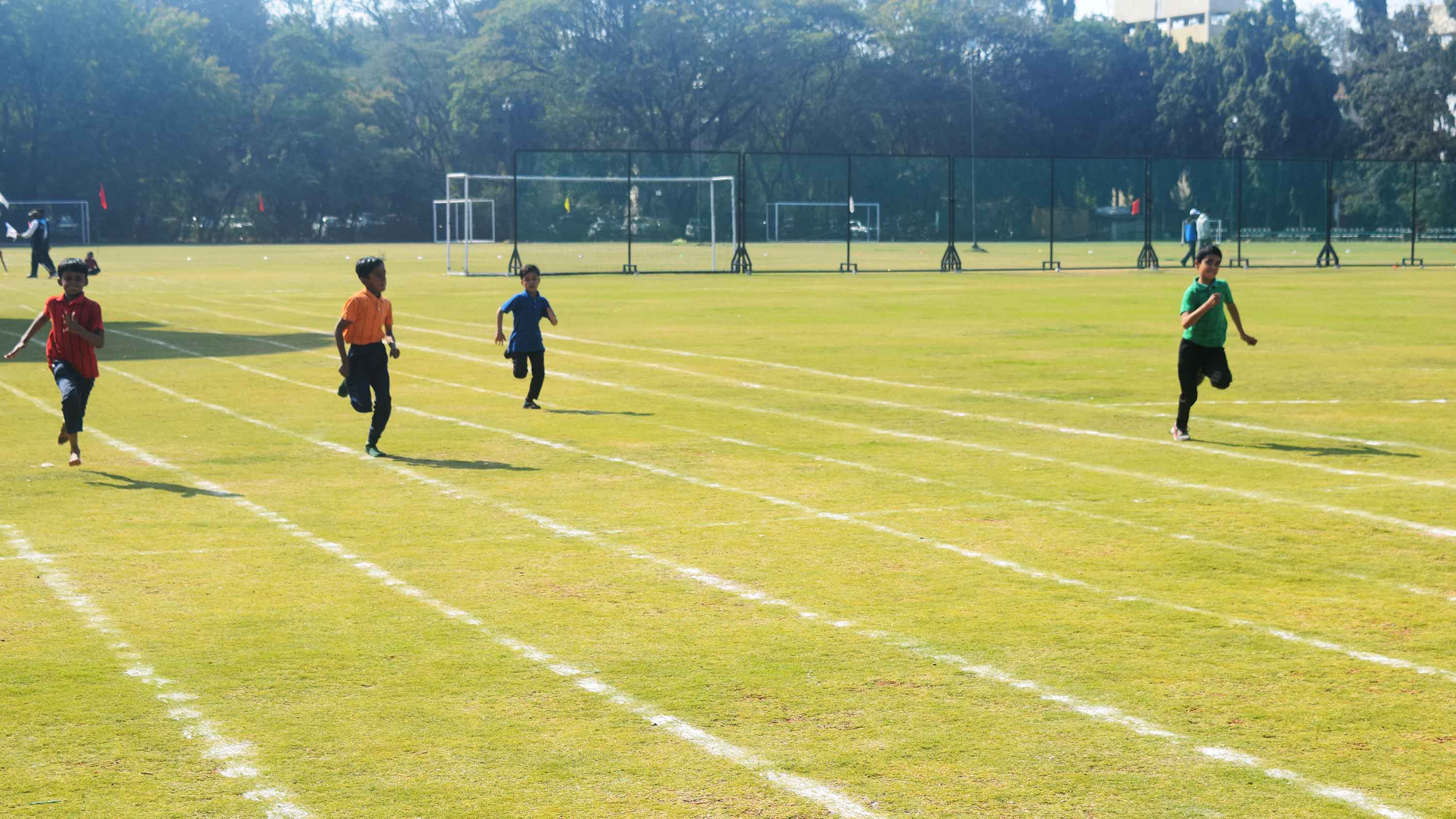 Inter-house athletic competition at school sports meet